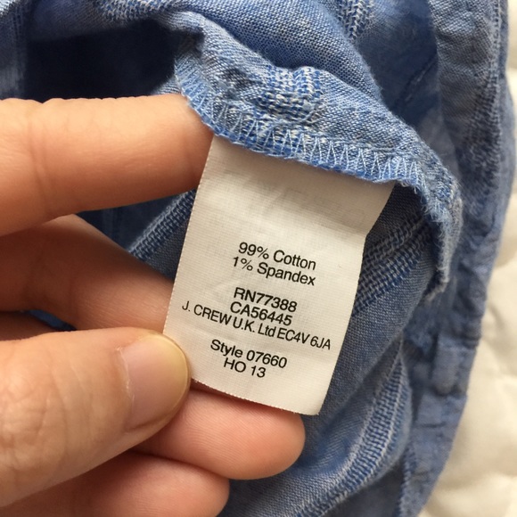 J.crew embroidered blue pleasant top - Picture 7 of 7